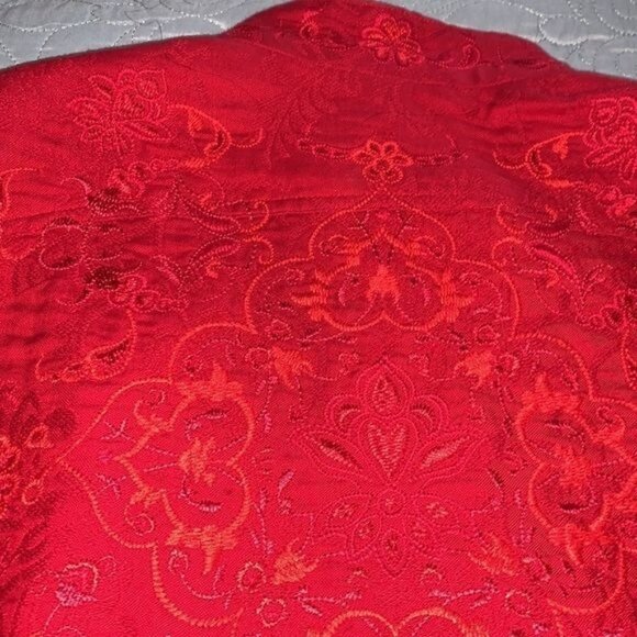 Coldwater Creek Red Embroidered Button-Front Jacket Womens Size 20 Cotton/Polyes - Picture 10 of 14